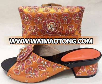 AB7631#1 2017 women shoes African shoes and bags to match women ladies shoes guangzhou